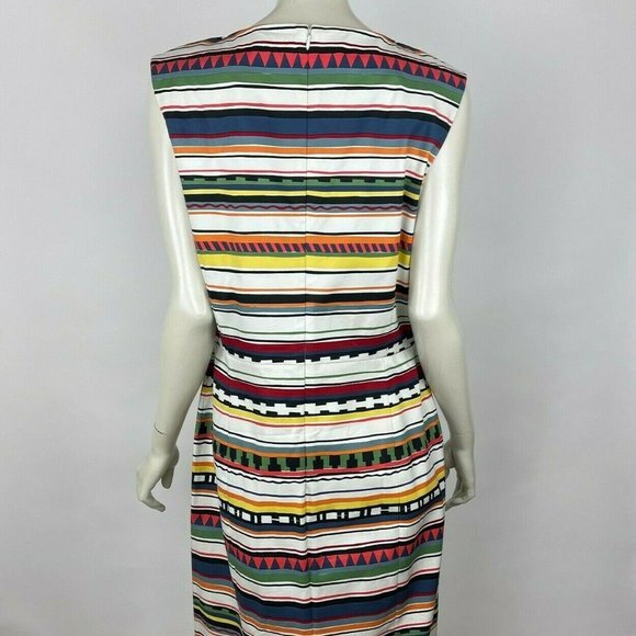 Kate Spade Saturday Stripe Sheath Dress Stretch Cotton Blend Multicolor Women 14 - Picture 2 of 16